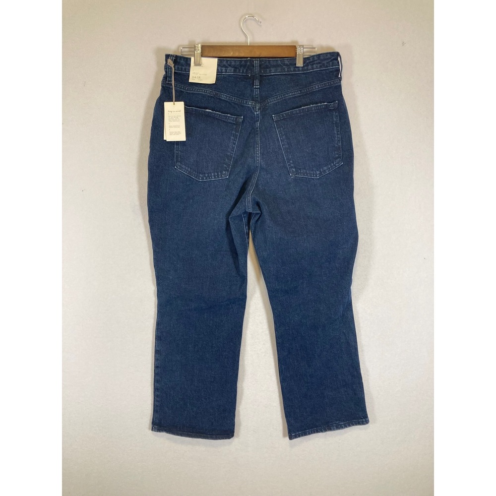 Classic A New Day Women 14/32R Dark Indigo High Rise Straight‎ Leg Stretch Jeans - Picture 2 of 14
